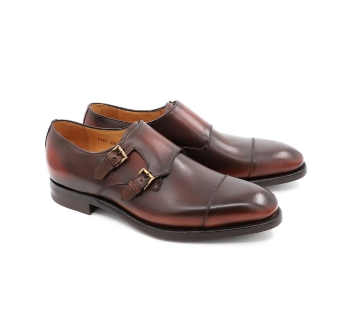 Double Buckle Shoes - Donald Anilina Gloss Wood